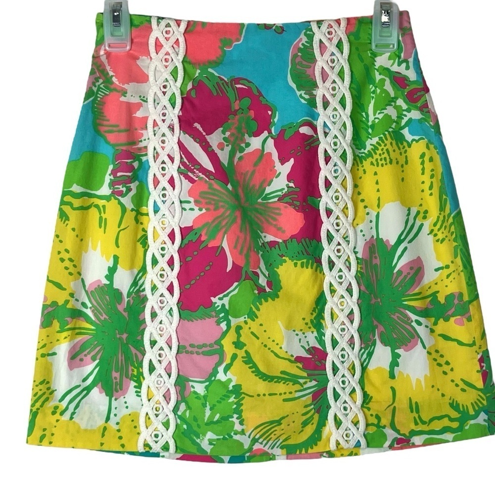 Lilly Pulitzer Vanna Big Flirt Tropical Skirt Size 0